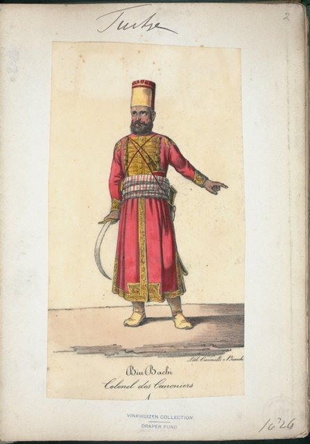 Ottoman People, Soldiers, Officers, Costumes — Portrait from the archive