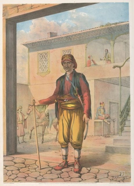 Ottoman People, Soldiers, Officers, Costumes — Portrait from the archive