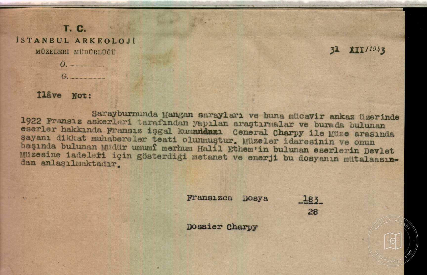 SİNAN PAŞA CORNER Fountain — Document