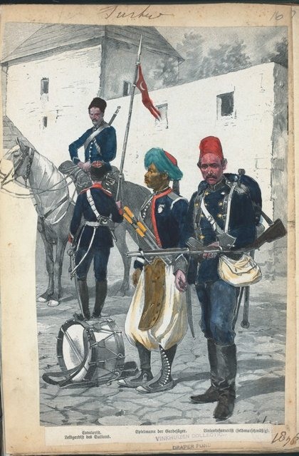 Ottoman People, Soldiers, Officers, Costumes — Portrait from the archive