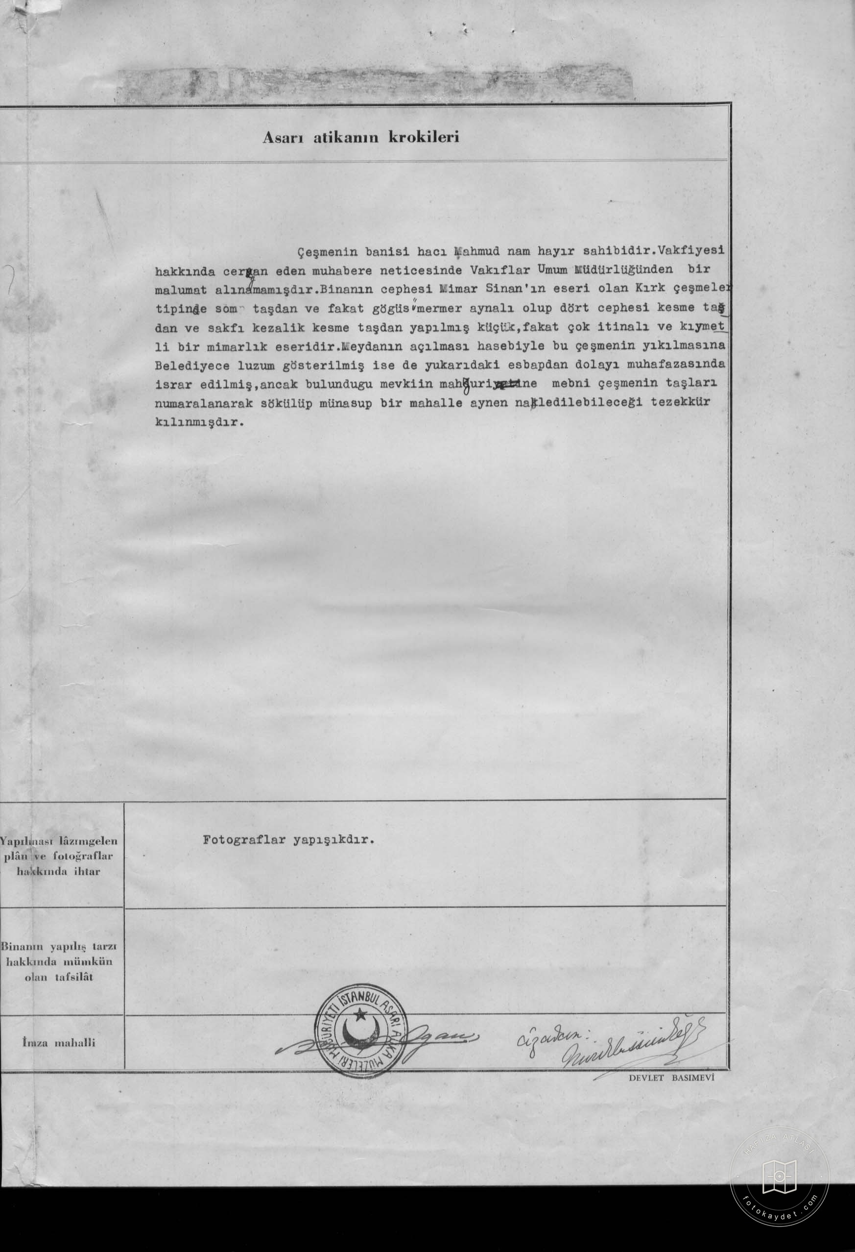 HACI MAHMUT Fountain — Document