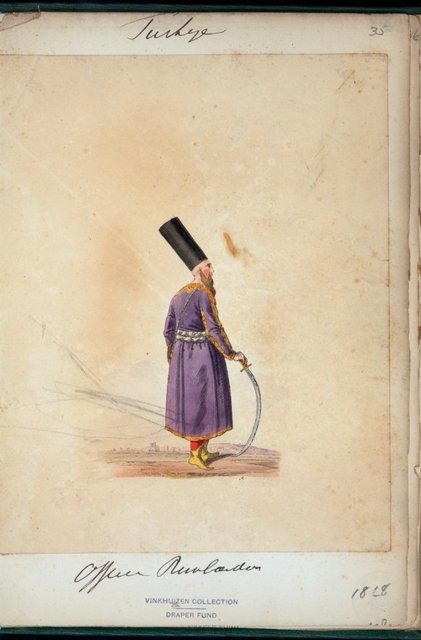 Ottoman People, Soldiers, Officers, Costumes — Portrait from the archive
