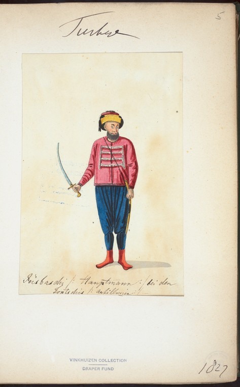 Ottoman People, Soldiers, Officers, Costumes — Portrait from the archive