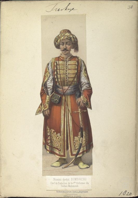 Ottoman People, Soldiers, Officers, Costumes — Portrait from the archive