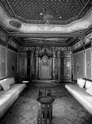 Interior of a Room with Ornate Woodwork