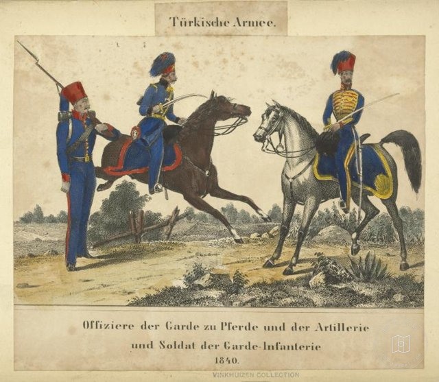 Ottoman People, Soldiers, Officers, Costumes — Portrait from the archive