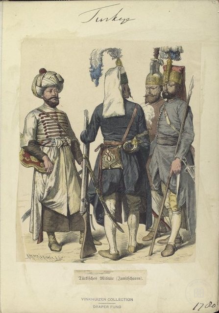 Ottoman People, Soldiers, Officers, Costumes — Portrait from the archive
