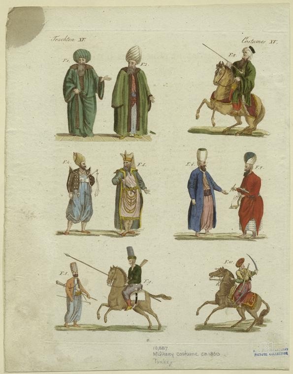 Ottoman People, Soldiers, Officers, Costumes — Portrait from the archive