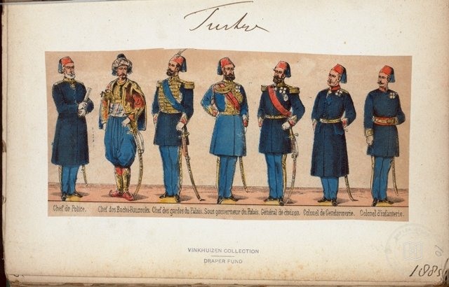 Ottoman People, Soldiers, Officers, Costumes — Portrait from the archive