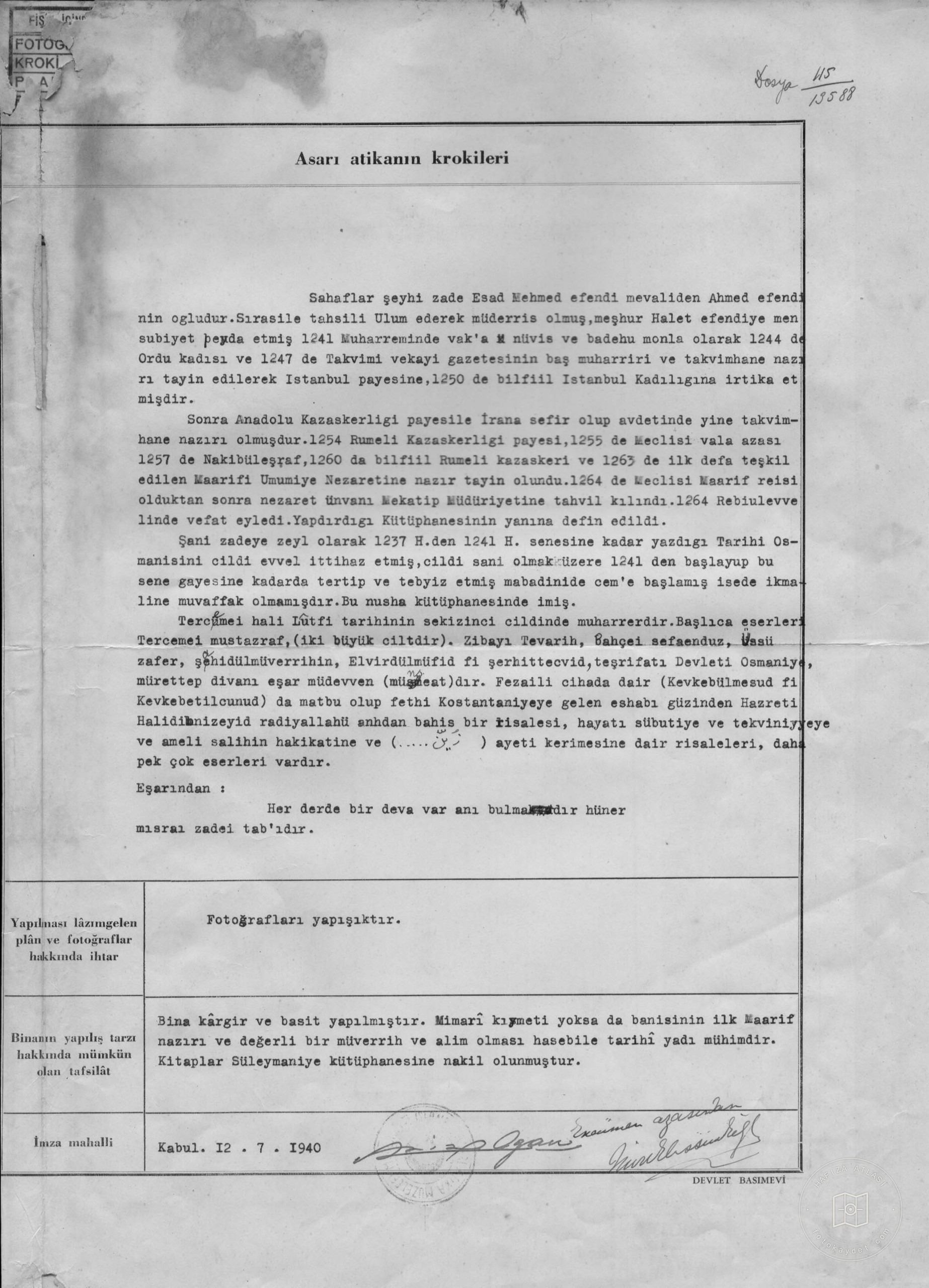 ESAT EFENDİ KÜTÜPHANESİ — Document