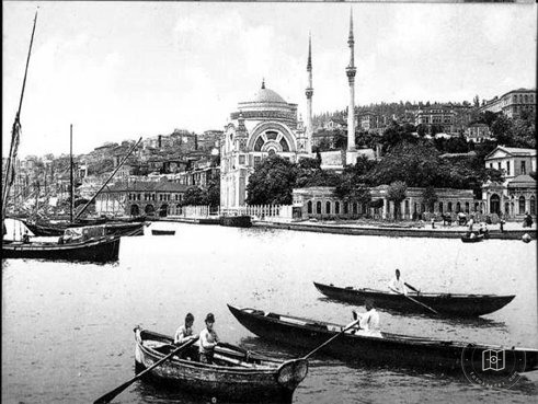 Dolmabahçe Mosque and Boats along the Shore