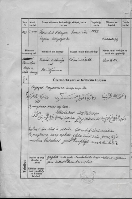 Ser Soldier Gate (Ist Ünv) — Archival document