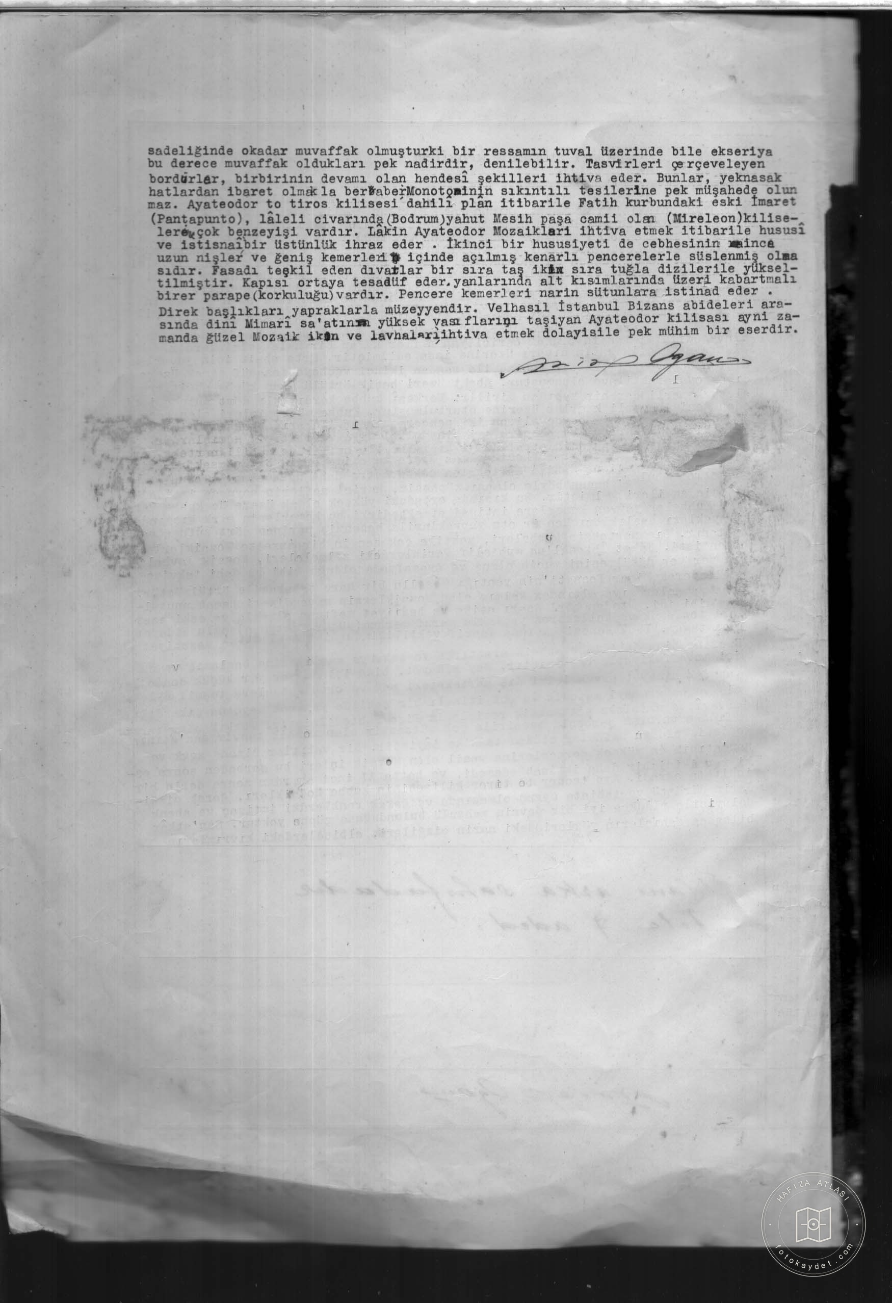 KİLİSE Mosque and ŞEMSEDDİN MOLLAGÜRANI — Document