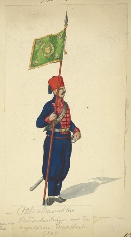 Ottoman People, Soldiers, Officers, Costumes — Portrait from the archive