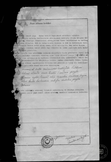 Cedit Mehmet Pasha Mosque, Medrese and Tekke Harabesi — Document