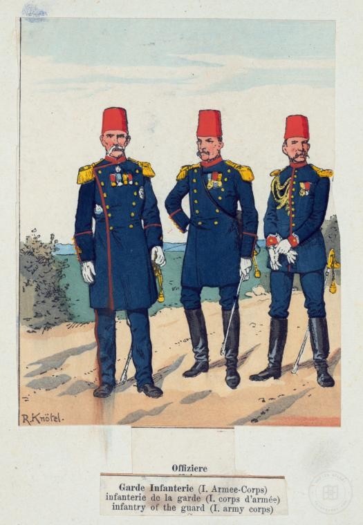Ottoman People, Soldiers, Officers, Costumes — Portrait from the archive