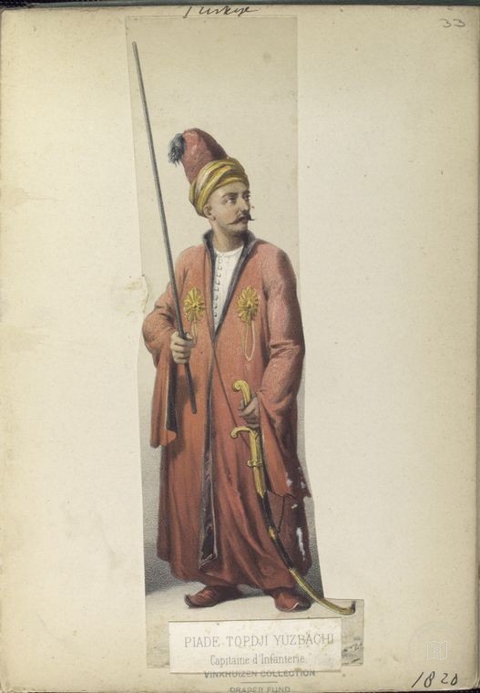 Ottoman People, Soldiers, Officers, Costumes — Portrait from the archive