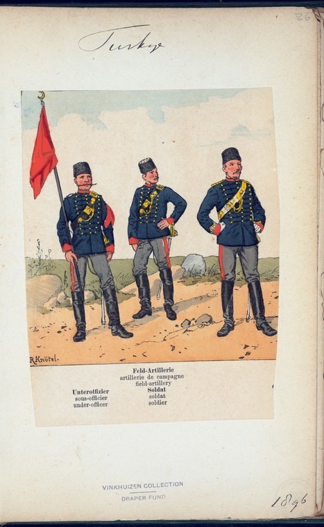 Ottoman People, Soldiers, Officers, Costumes — Portrait from the archive