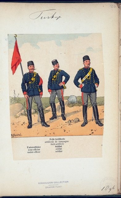 Ottoman People, Soldiers, Officers, Costumes — Portrait from the archive