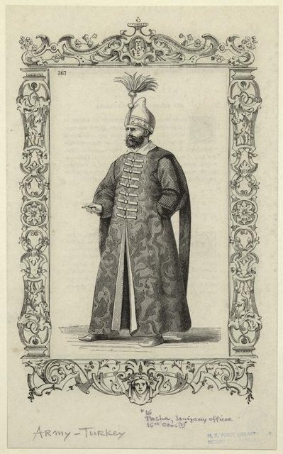 Ottoman People, Soldiers, Officers, Costumes — Portrait from the archive