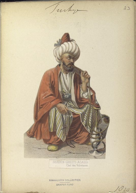 Ottoman People, Soldiers, Officers, Costumes — Portrait from the archive