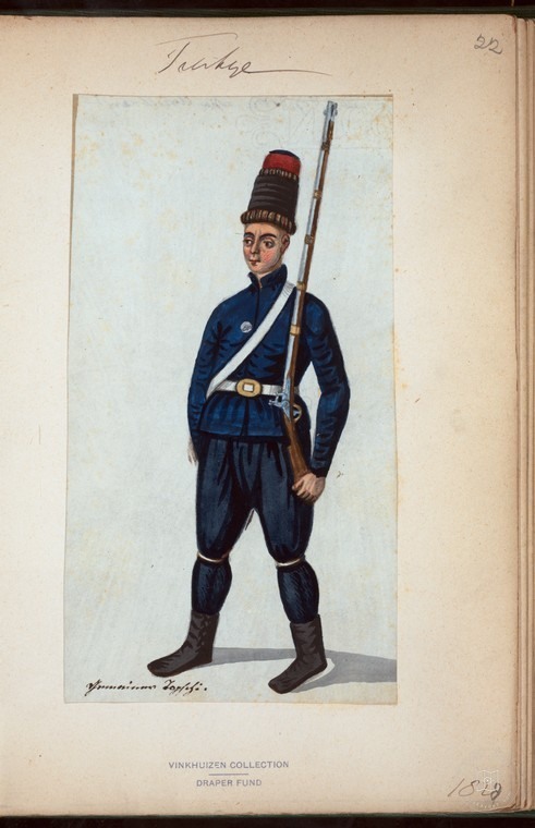 Ottoman People, Soldiers, Officers, Costumes — Portrait from the archive
