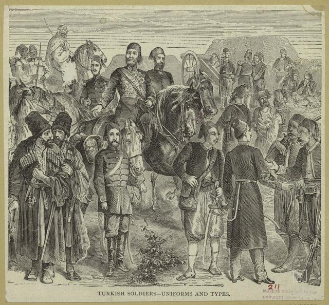 Ottoman People, Soldiers, Officers, Costumes — Portrait from the archive