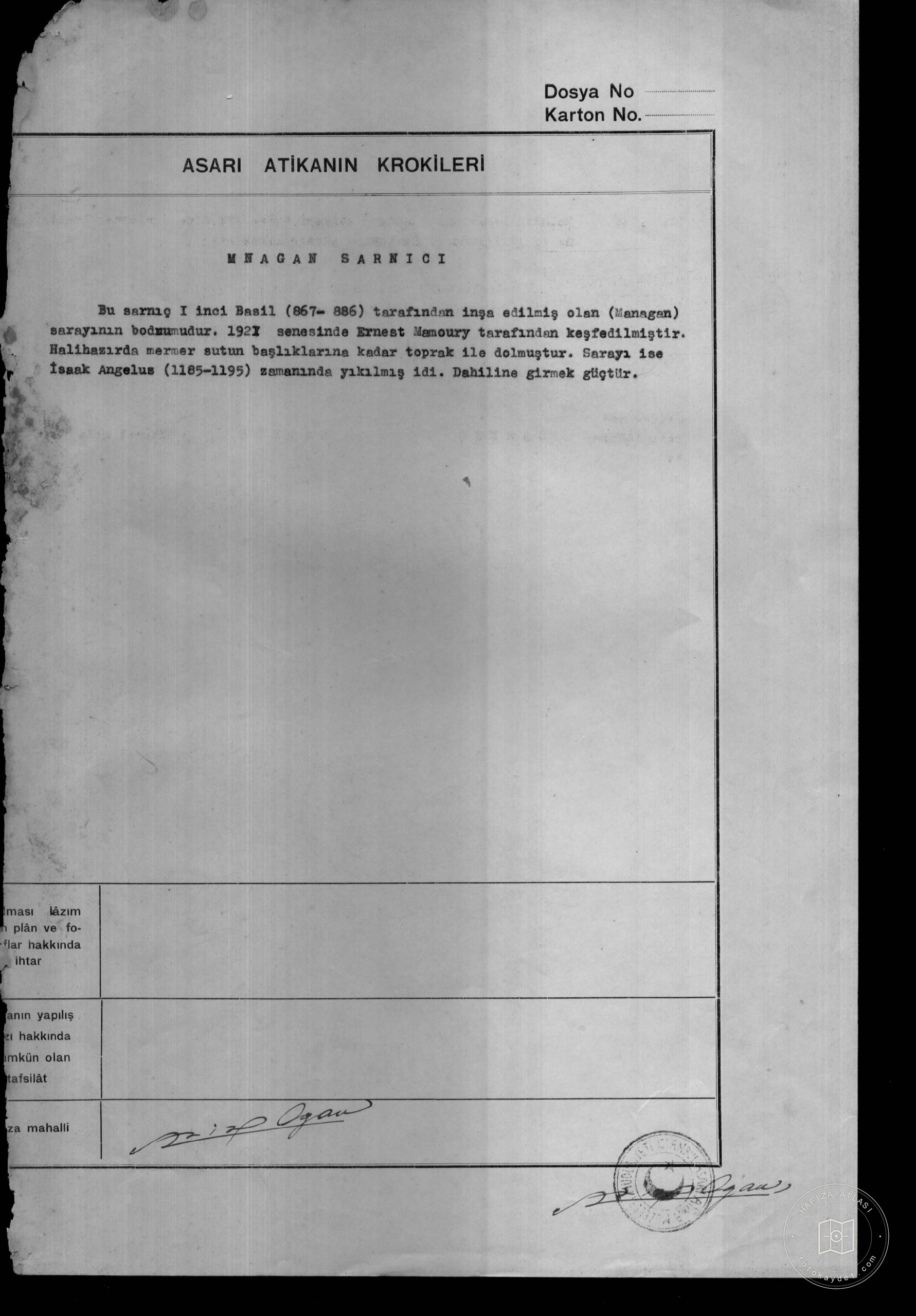 Palace Cistern — Document