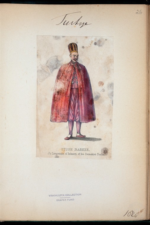 Ottoman People, Soldiers, Officers, Costumes — Portrait from the archive