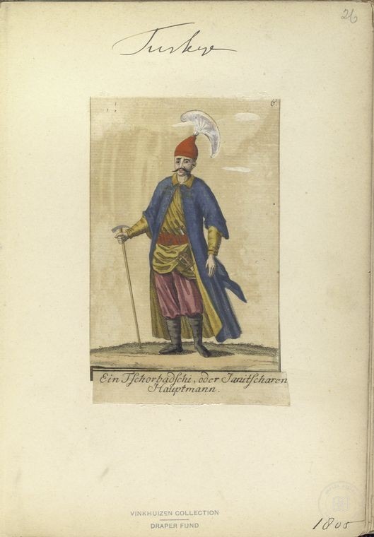 Ottoman People, Soldiers, Officers, Costumes — Portrait from the archive