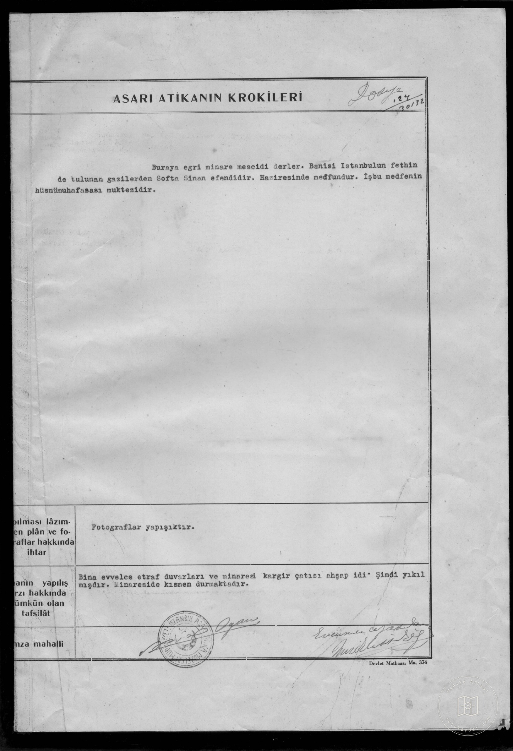 SOFTA SİNAN Mosque — Document