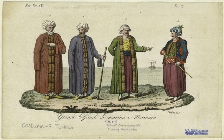 Ottoman People, Soldiers, Officers, Costumes — Portrait from the archive