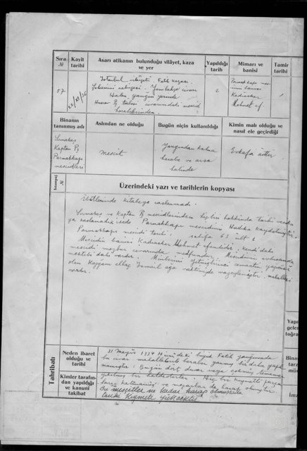 SIRMAKEŞ KAPTAN PAŞA PARMAKKAPI MESCİDLERİ — Document