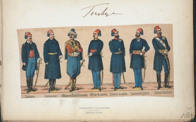 Ottoman People, Soldiers, Officers, Costumes — Portrait from the archive