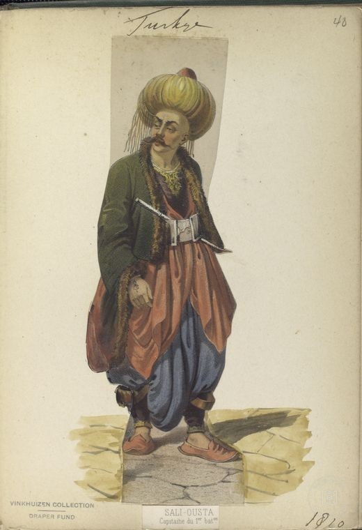 Ottoman People, Soldiers, Officers, Costumes — Portrait from the archive