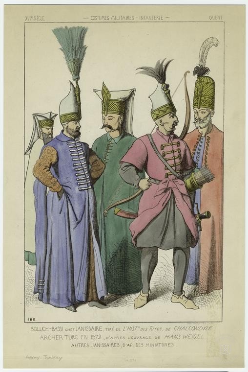Ottoman People, Soldiers, Officers, Costumes — Portrait from the archive