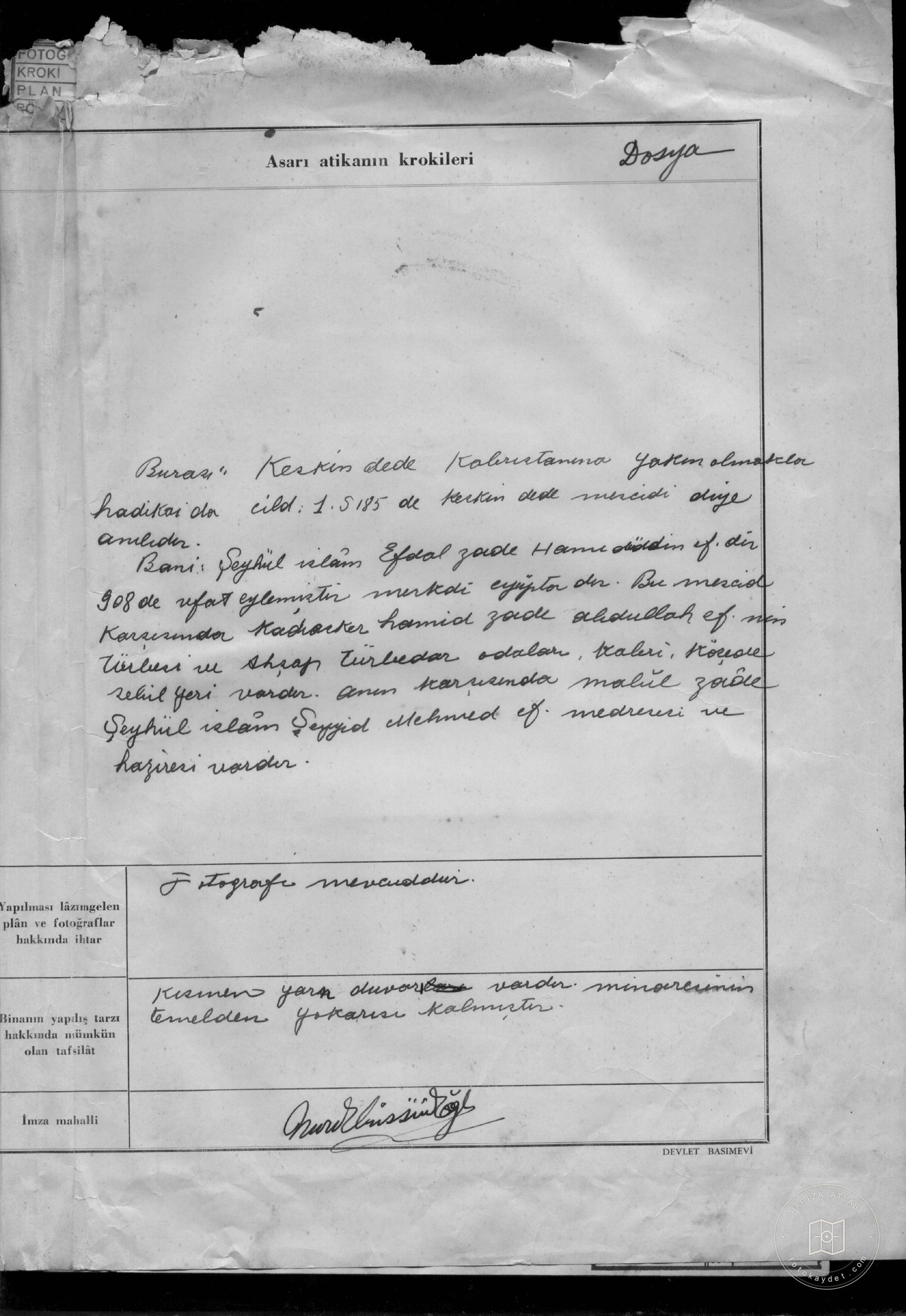Efdalzade — Archival document