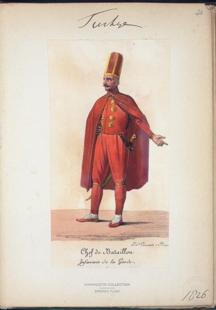Ottoman People, Soldiers, Officers, Costumes — Portrait from the archive