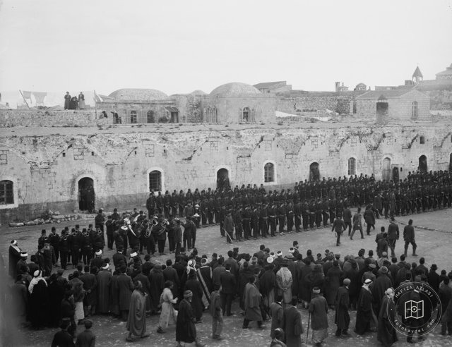 Türk. [i.e., Turkish] Troops & Band On Parade Ground