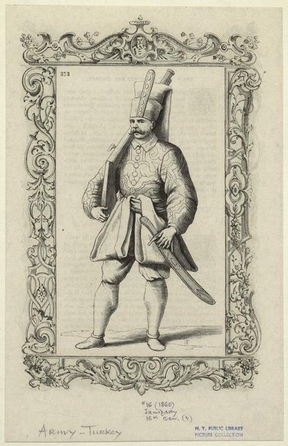 Ottoman People, Soldiers, Officers, Costumes — Portrait from the archive