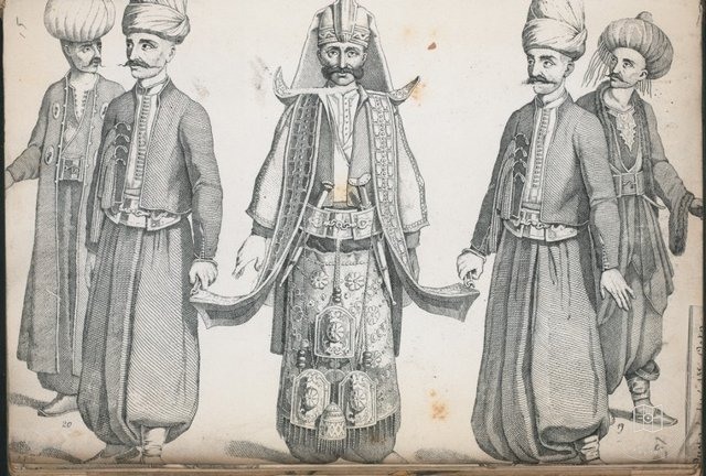 Ottoman People, Soldiers, Officers, Costumes — Portrait from the archive