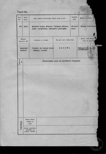 AYA YORGİ Cistern — Document