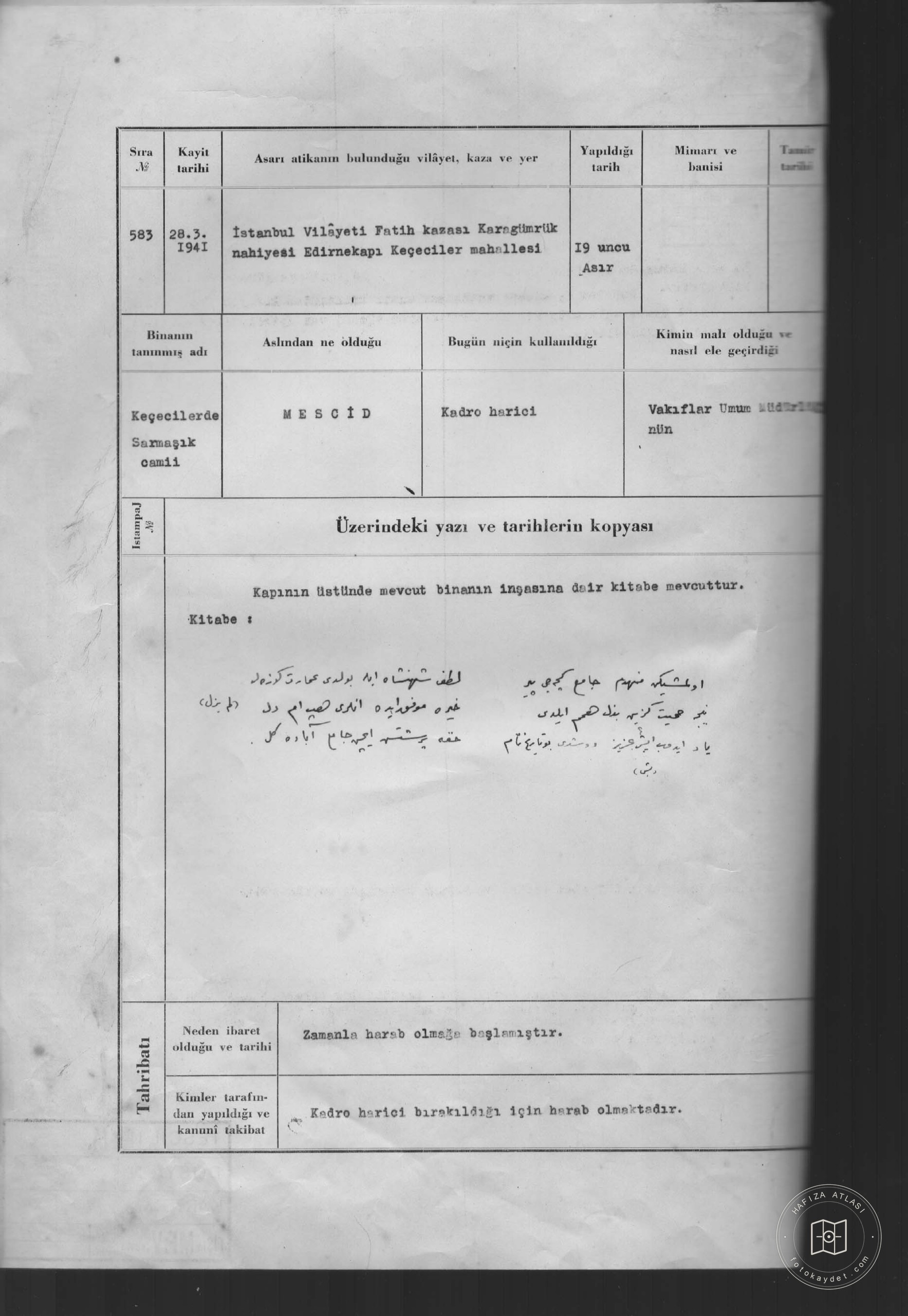 SARMAŞIK Mosque (THERAPY) — Document