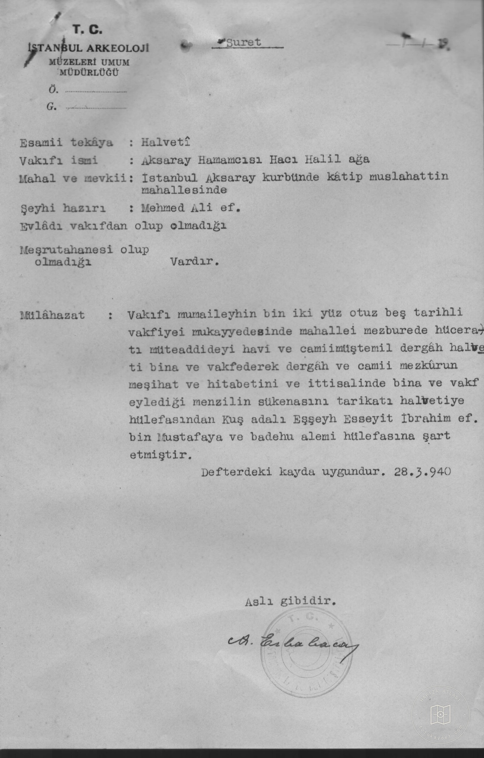 HALFETİ TEKKESİ — Document