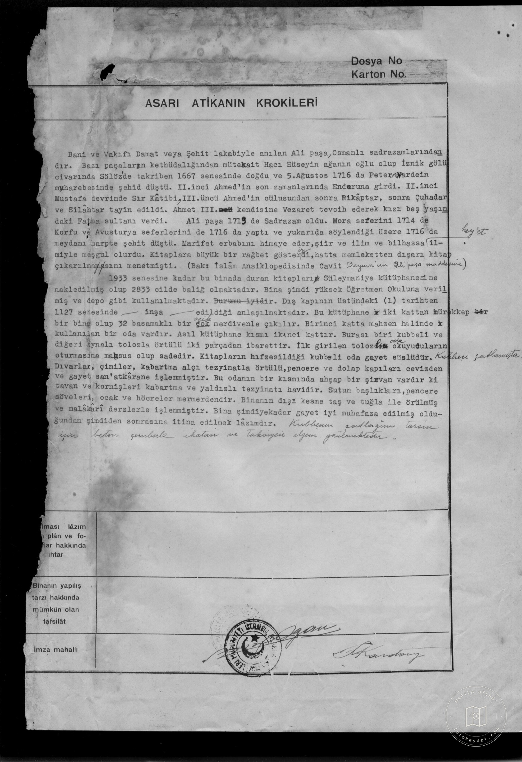 ŞEHİT ALİ PAŞA BATH — Document