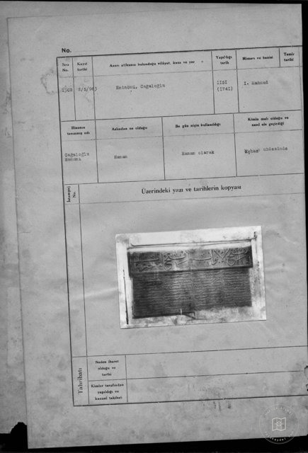 Cağaloğlu HAMAMI — Document