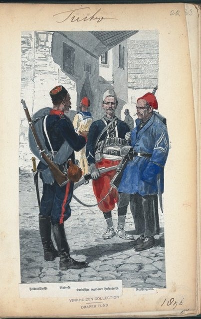 Ottoman People, Soldiers, Officers, Costumes — Portrait from the archive