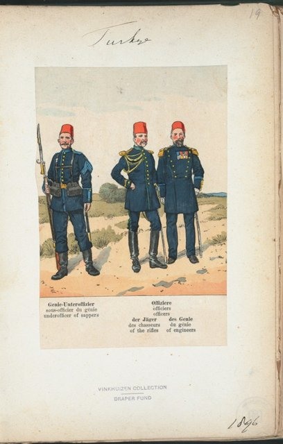 Ottoman People, Soldiers, Officers, Costumes — Portrait from the archive