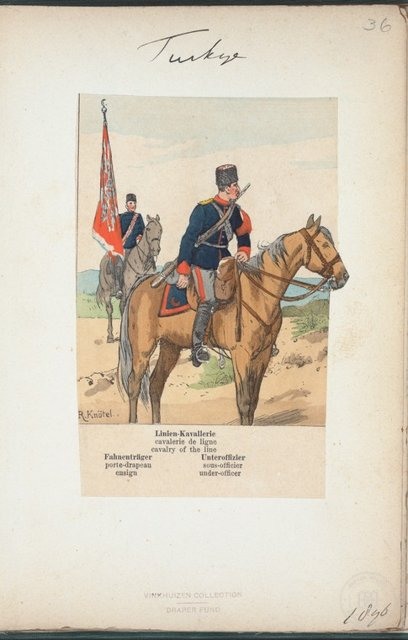 Ottoman People, Soldiers, Officers, Costumes — Portrait from the archive