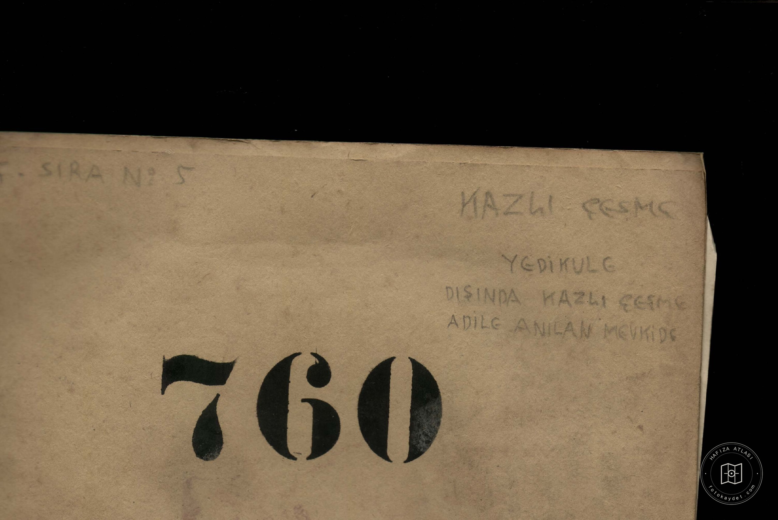 Kazlı Çeşme — Belge